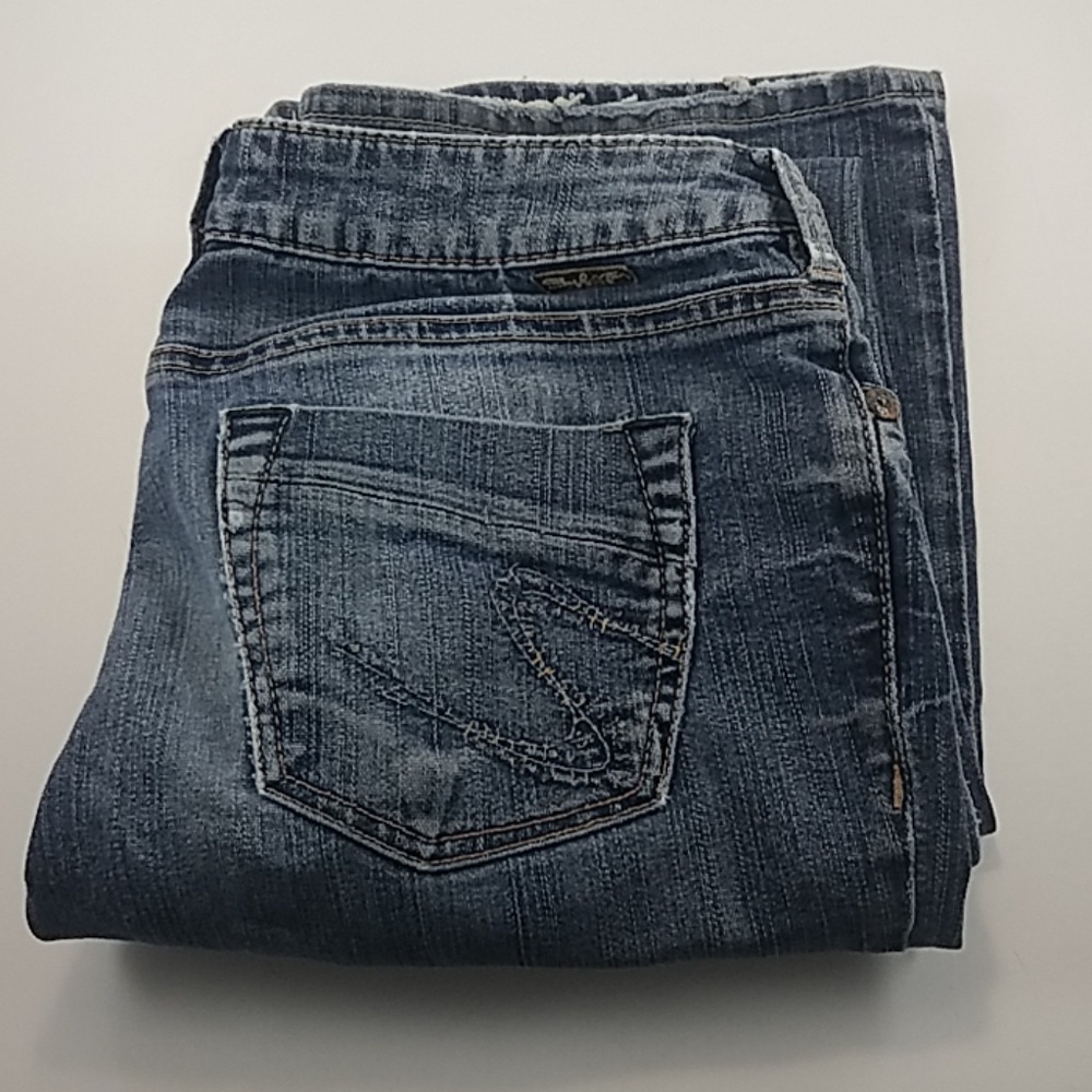 Silver Lael Distressed Bootcut Blue Jeans
